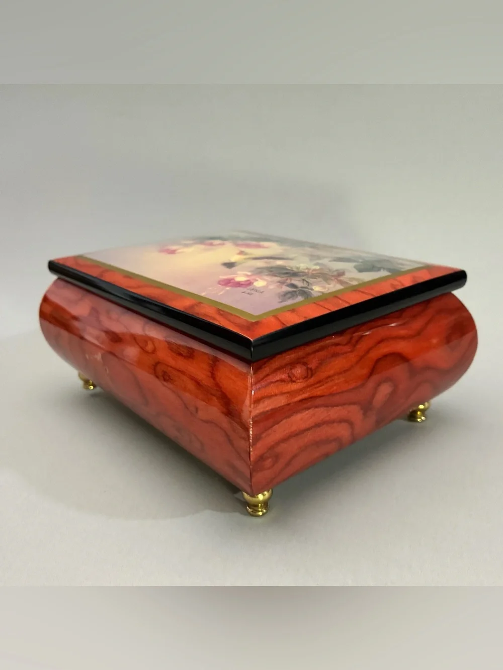 Ercolano H&G Studios Jewelry Music Box #2265 “Hummingbird with Fuchsia” Lena Liu